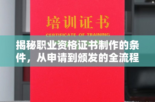 德兴揭秘职业资格证书制作的条件，从申请到颁发的全流程解析